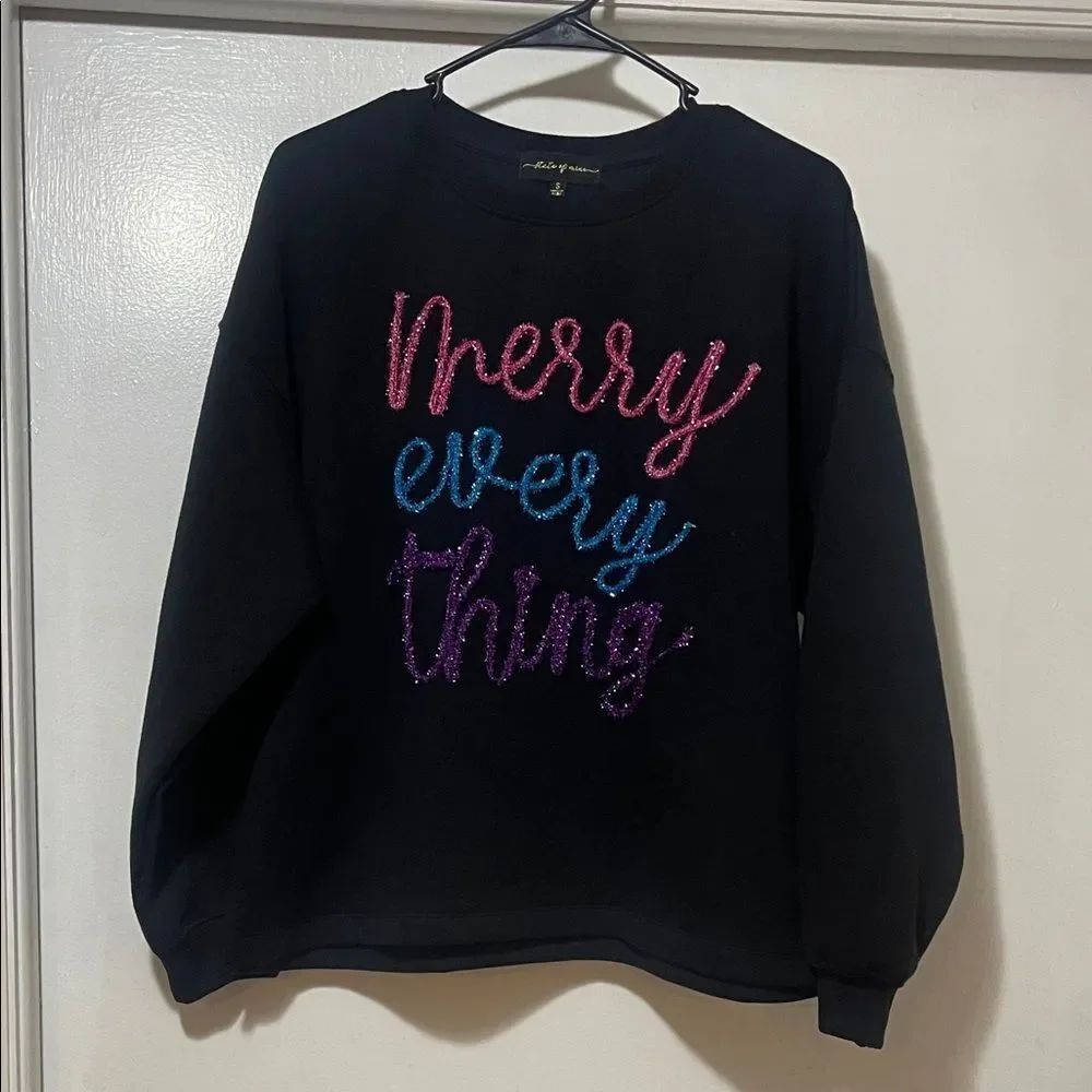 State of Mine Merry everything Christmas sweater small NWT